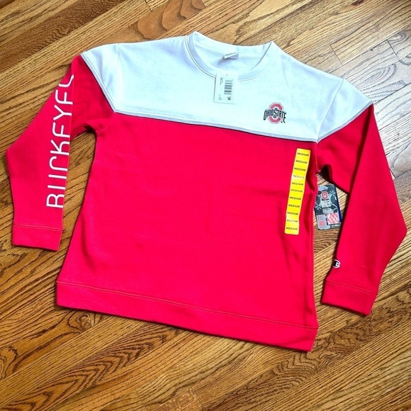 New Champion Women’s Ohio State Buckeyes Red & White Pullover Sweatshirt Sz M - Picture 4 of 16